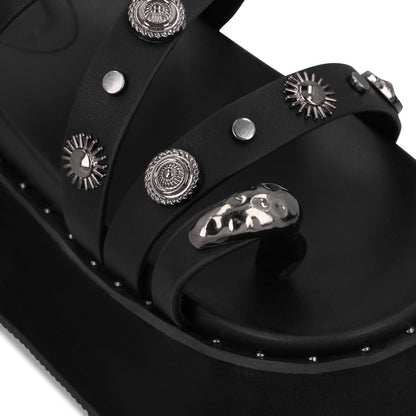 Sandalia Plataforma Negra Mujer 1566G - Gotta Mexico