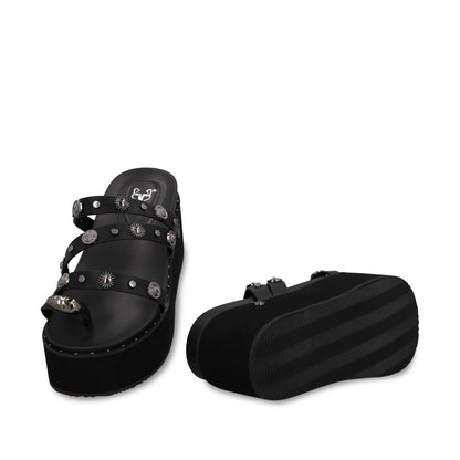 Sandalia Plataforma Negra Mujer 1566G - Gotta Mexico