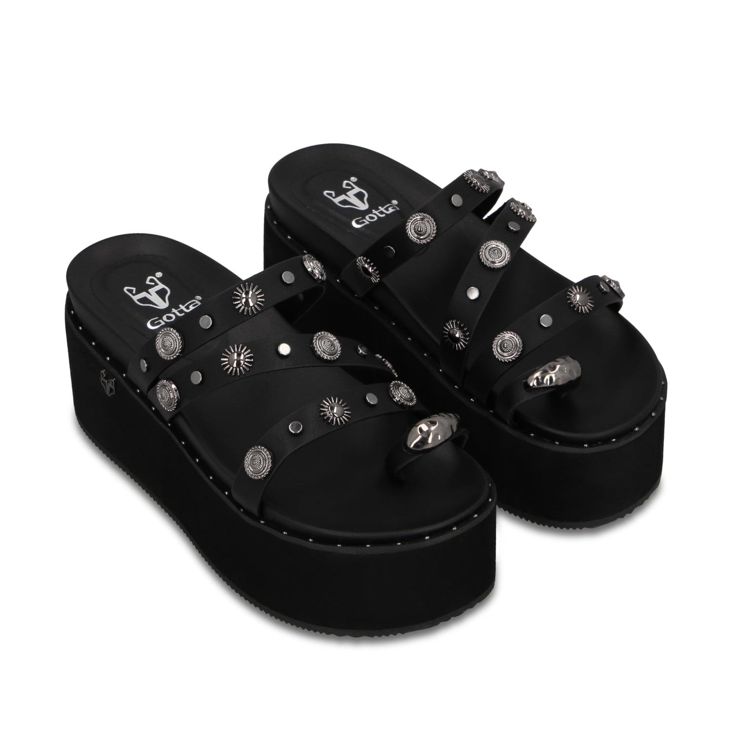 Sandalia Plataforma Negra Mujer 1566G - Gotta Mexico