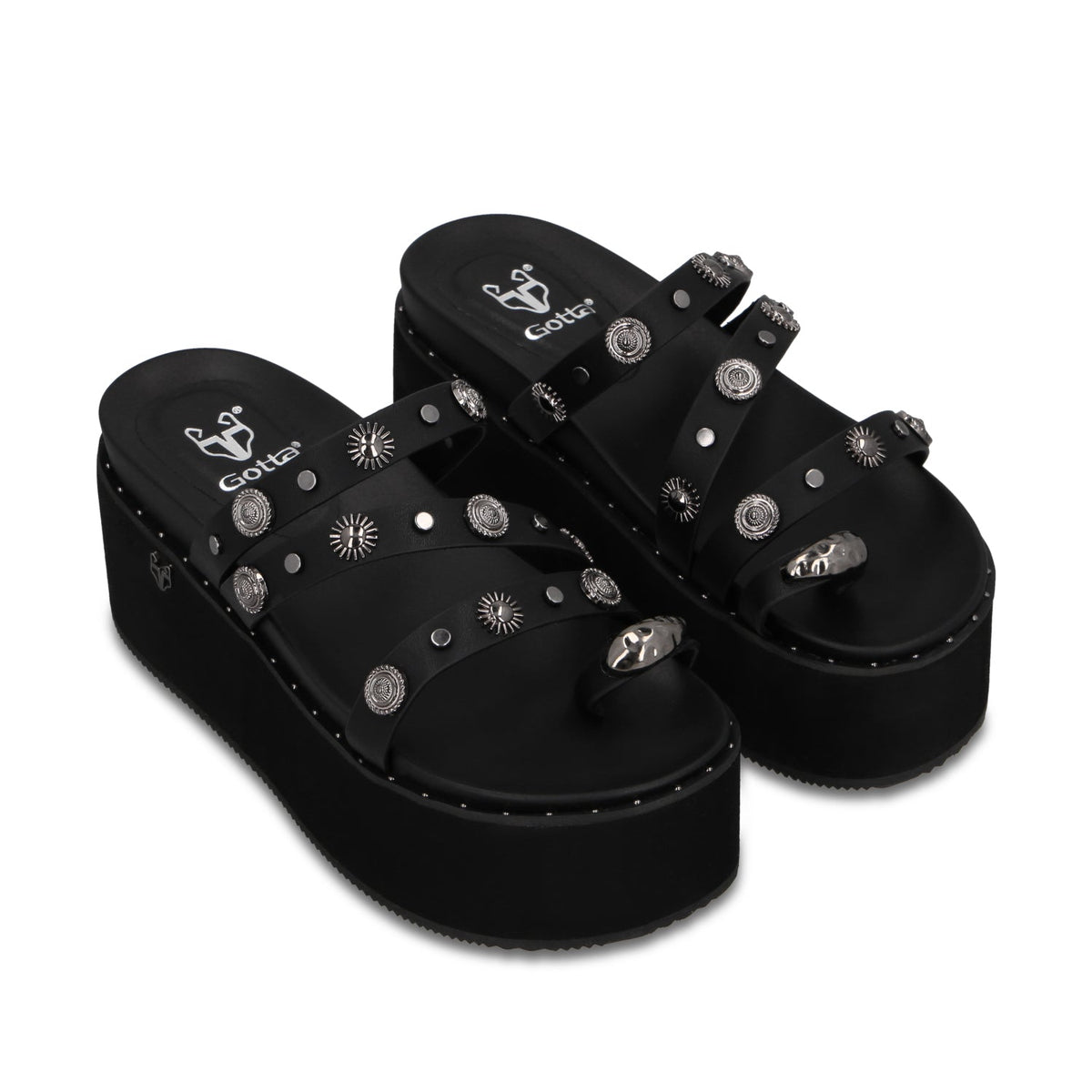Sandalia Plataforma Negra Mujer 1566G - Gotta Mexico