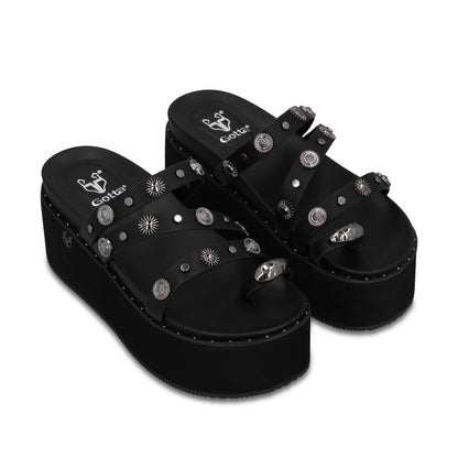 Sandalia Plataforma Negra Mujer 1566G - Gotta Mexico