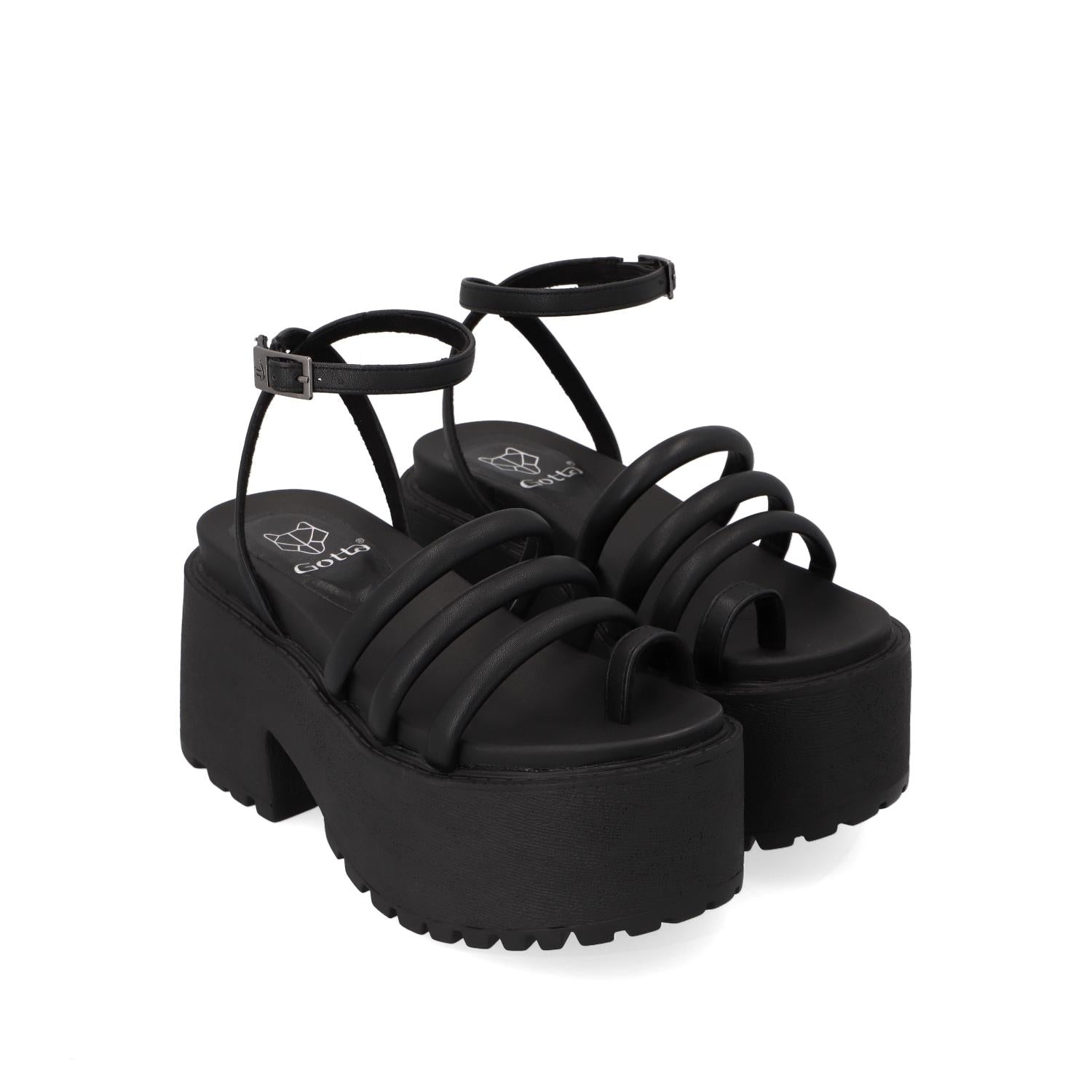 Black Velvet Sandalias Plataforma Sandalias Negras Terciopelo