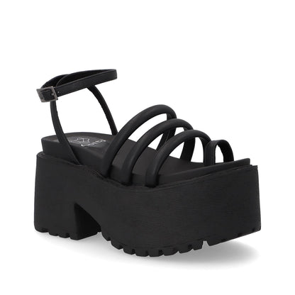 Sandalia Plataforma Negra Mujer 15670