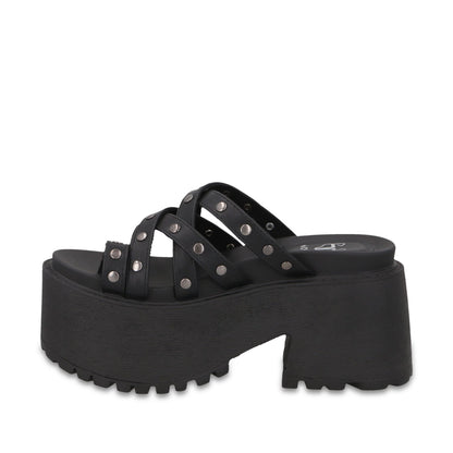 Sandalia Plataforma Negra Mujer 1567F - Gotta Mexico