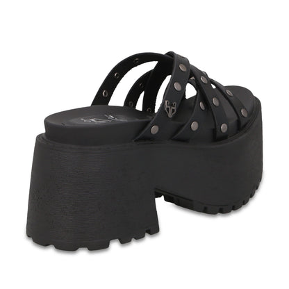 Sandalia Plataforma Negra Mujer 1567F - Gotta Mexico