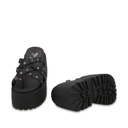 Sandalia Plataforma Negra Mujer 1567F - Gotta Mexico