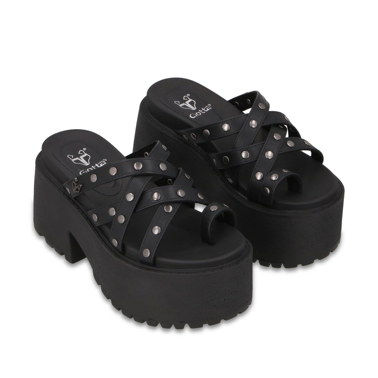 Sandalia Plataforma Negra Mujer 1567F - Gotta Mexico