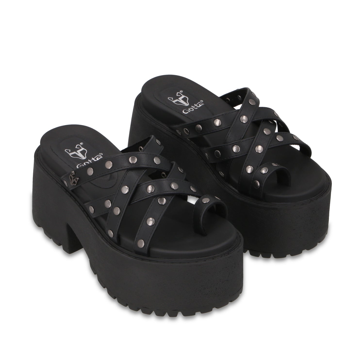 Sandalia Plataforma Negra Mujer 1567F - Gotta Mexico