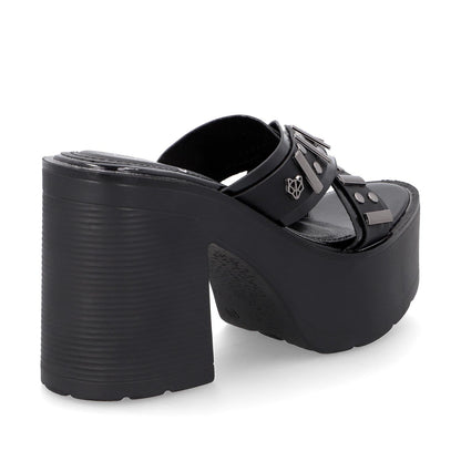 Sandalia Plataforma Negra Mujer 15805