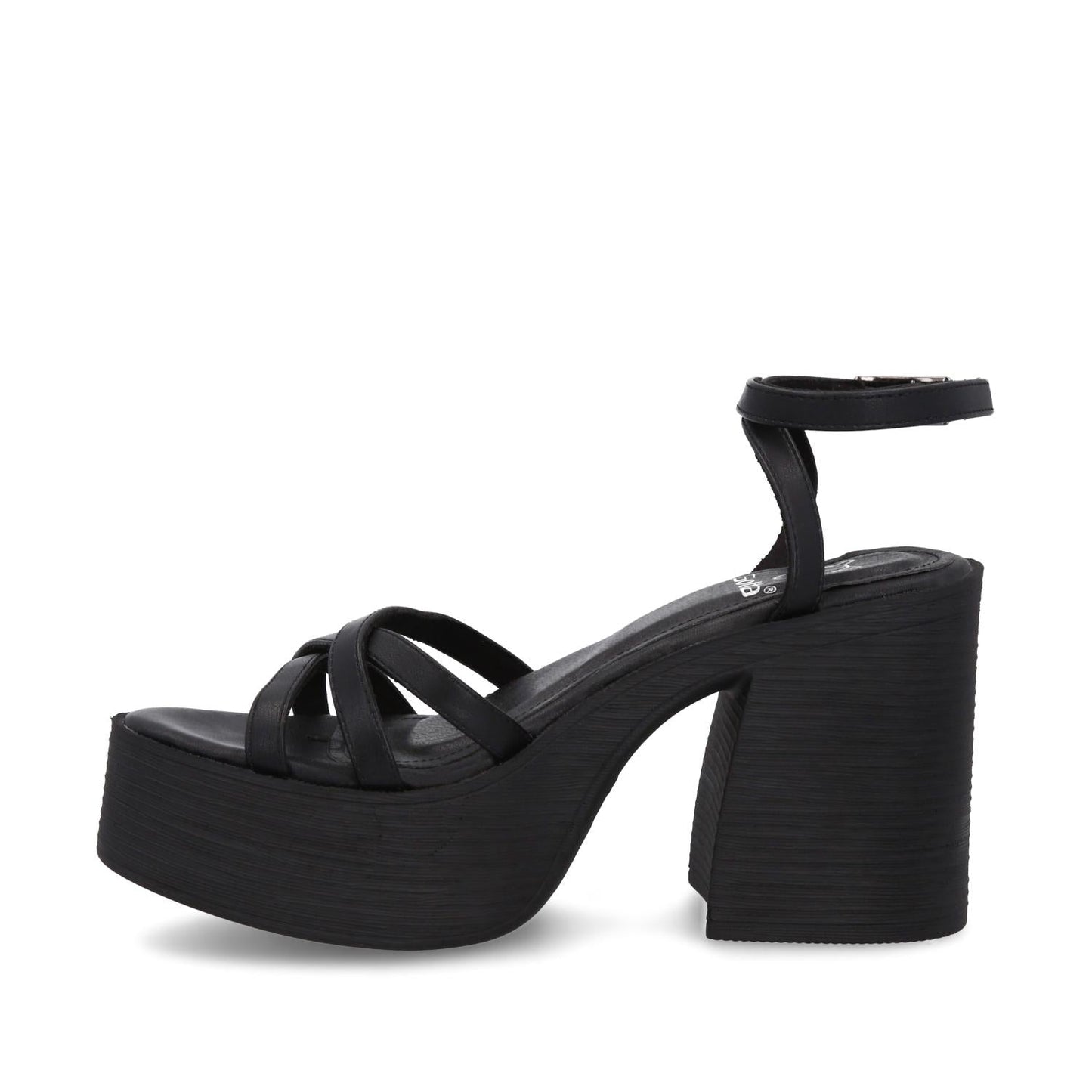 Sandalia Plataforma Negra Mujer 25414