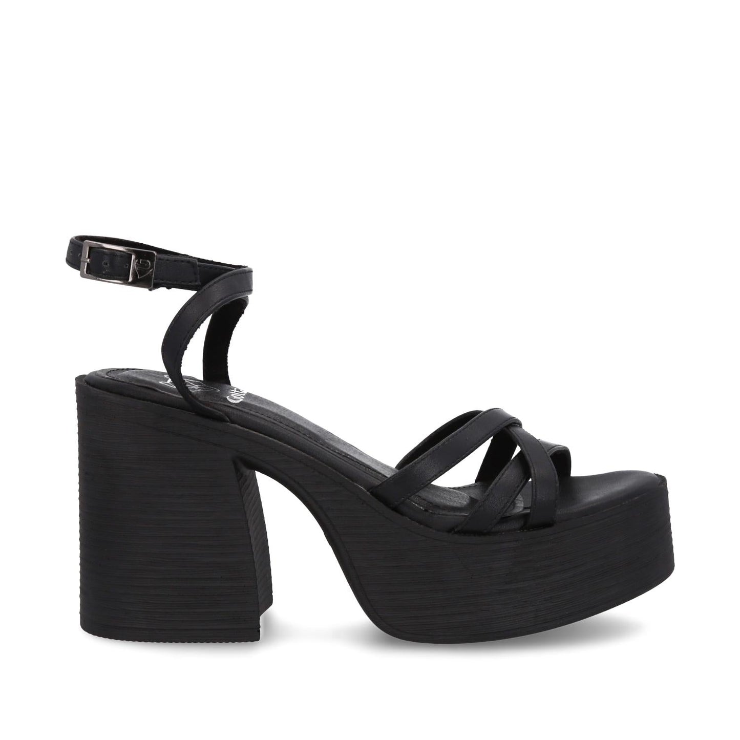Sandalia Plataforma Negra Mujer 25414