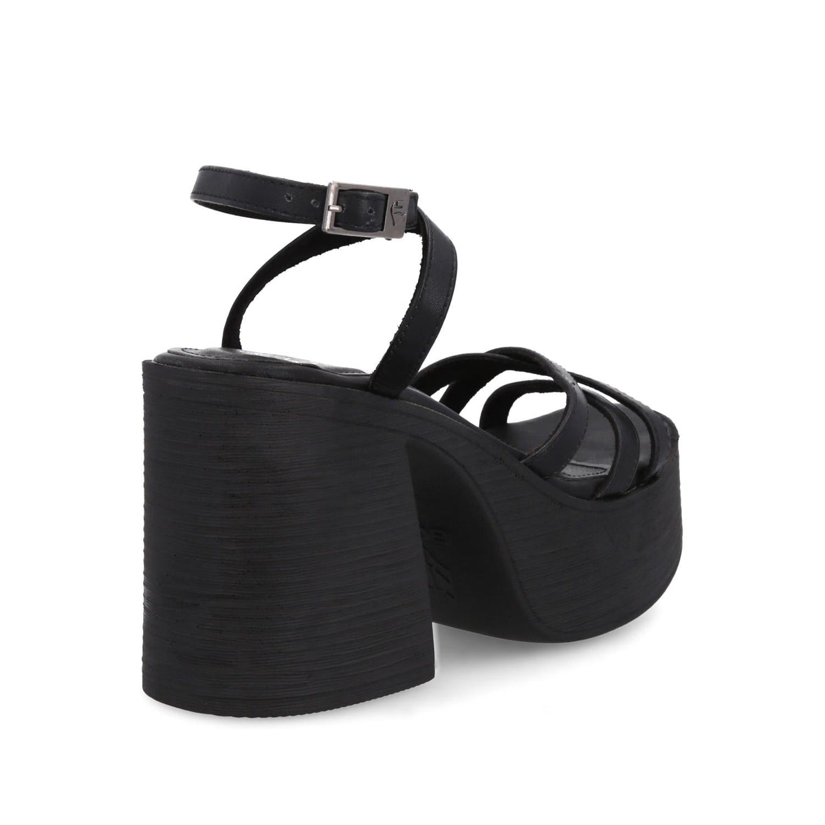 Sandalia Plataforma Negra Mujer 25414
