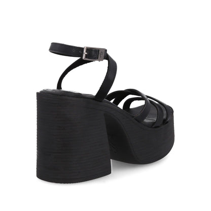 Sandalia Plataforma Negra Mujer 25414
