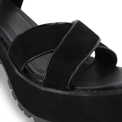 Sandalia Plataforma Negra Mujer 25796 - Gotta Mexico