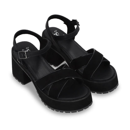 Sandalia Plataforma Negra Mujer 25796 - Gotta Mexico