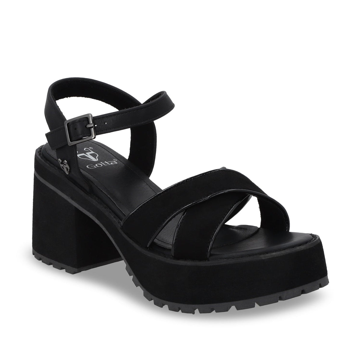 Sandalia Plataforma Negra Mujer 25796 - Gotta Mexico