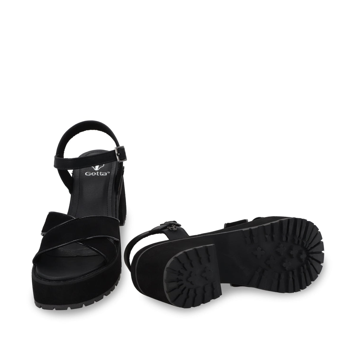 Sandalia Plataforma Negra Mujer 25796 - Gotta Mexico