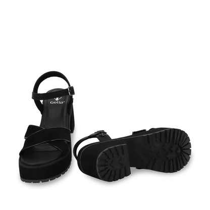 Sandalia Plataforma Negra Mujer 25796 - Gotta Mexico