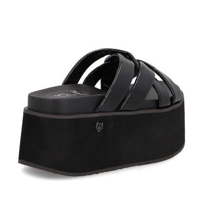 Sandalia Plataforma Negra Mujer 35184