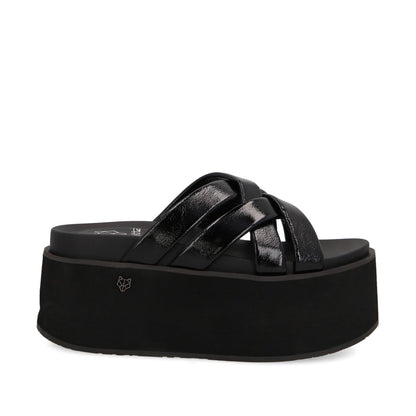 Sandalia Plataforma Negra Mujer 35184