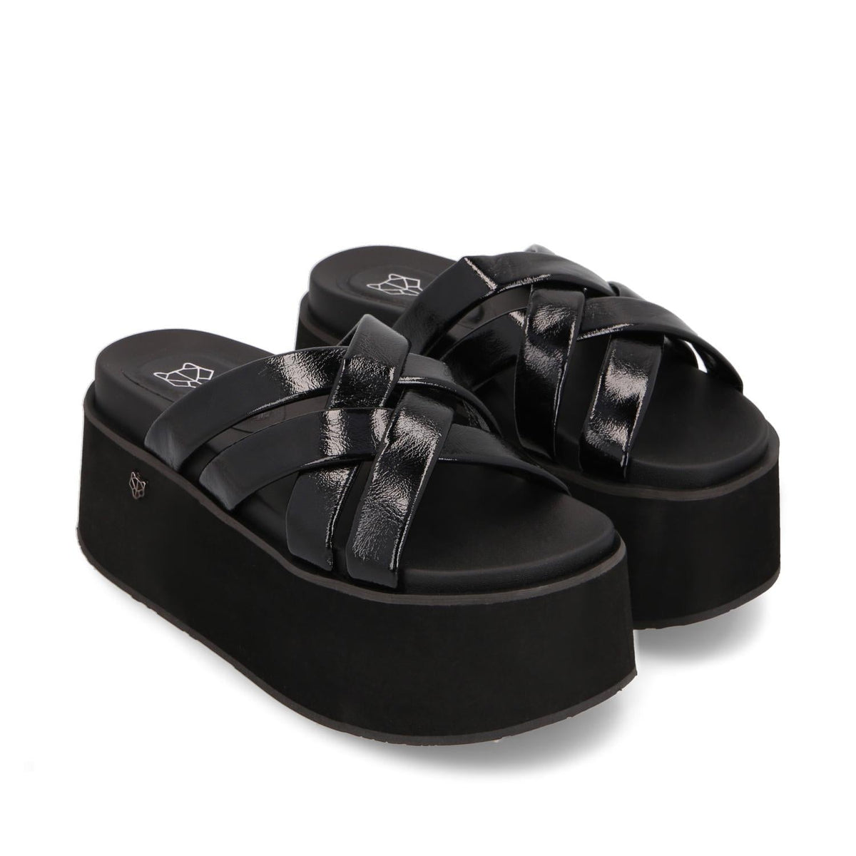 Sandalia Plataforma Negra Mujer 35184