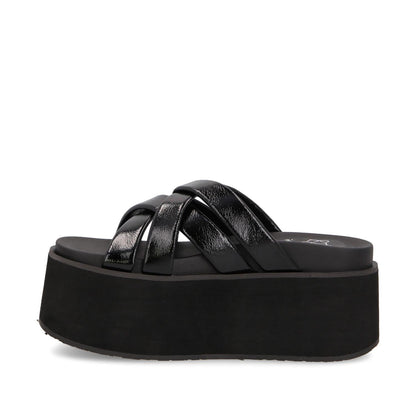 Sandalia Plataforma Negra Mujer 35184