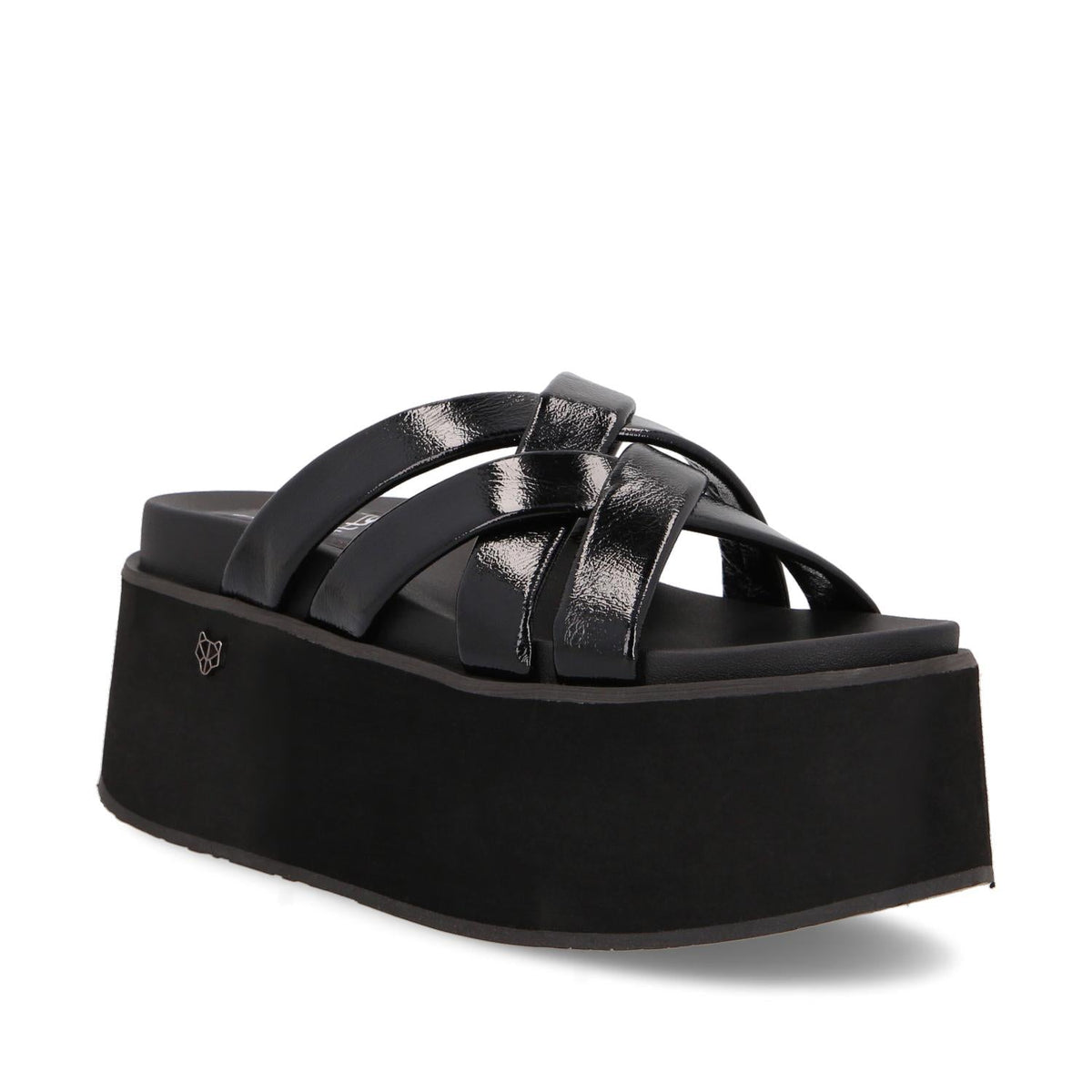 Sandalia Plataforma Negra Mujer 35184