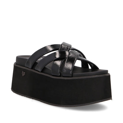 Sandalia Plataforma Negra Mujer 35184