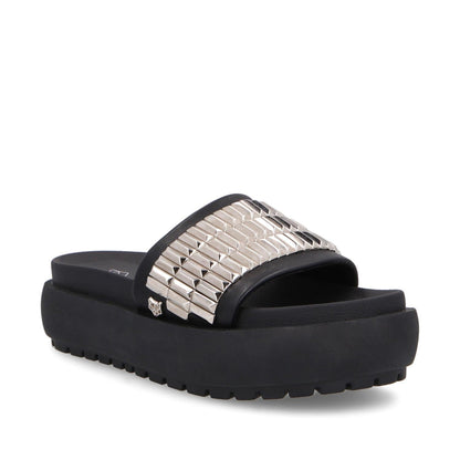 Sandalia Plataforma Negra Mujer 35192