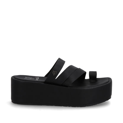 Sandalia Plataforma Negra Mujer 35221