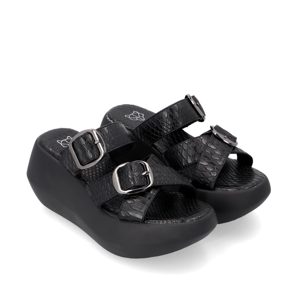 Sandalia Plataforma Negra Mujer 35232