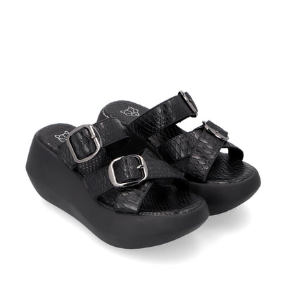 Sandalia Plataforma Negra Mujer 35232