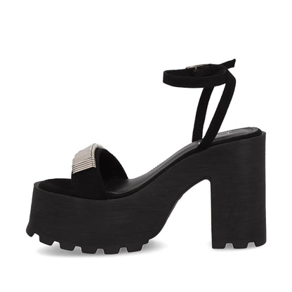Sandalia Plataforma Negra Mujer 35281