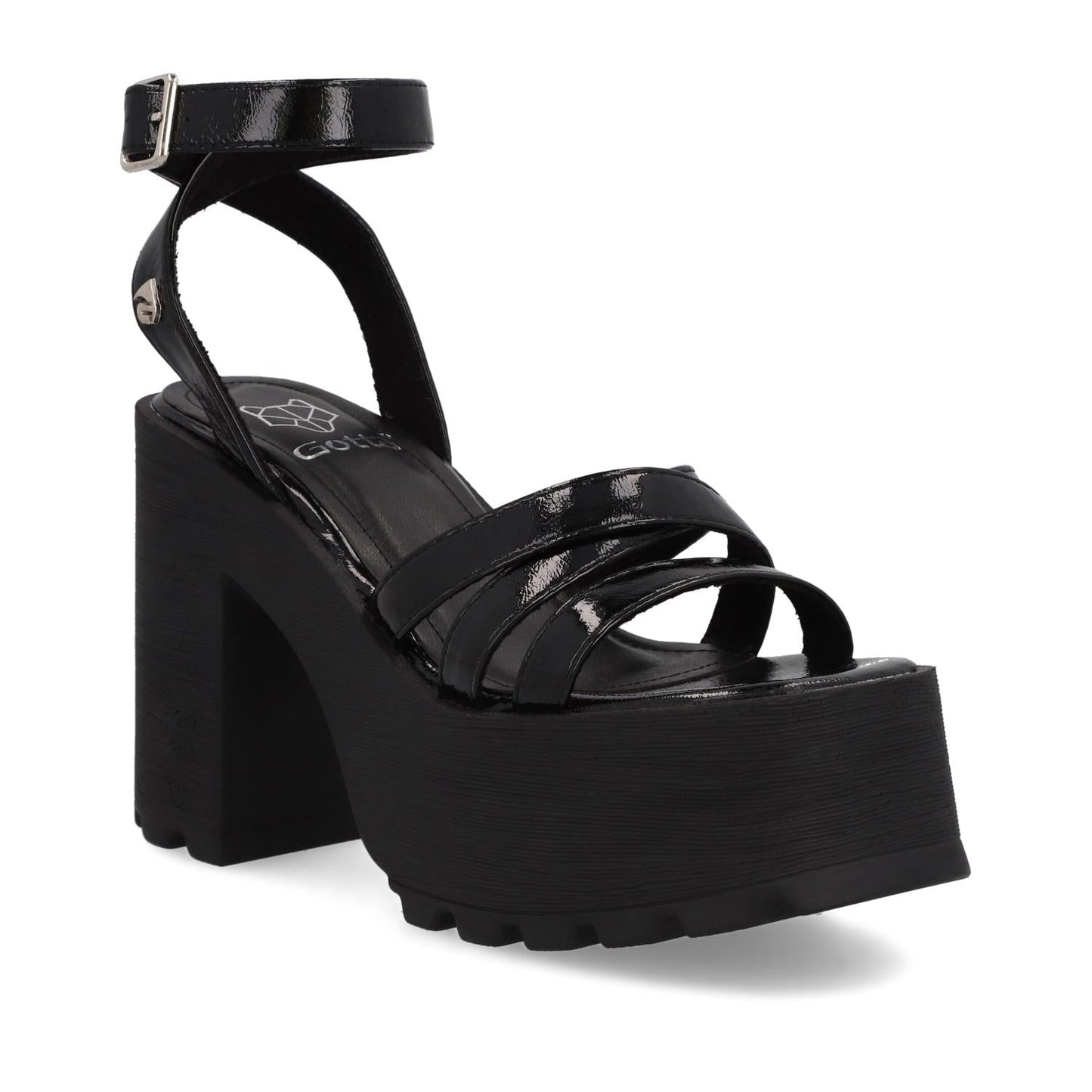 Sandalia Plataforma Negra Mujer 35282