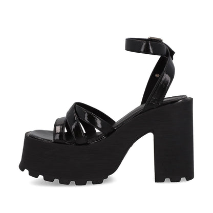Sandalia Plataforma Negra Mujer 35282