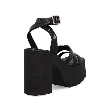 Sandalia Plataforma Negra Mujer 35282