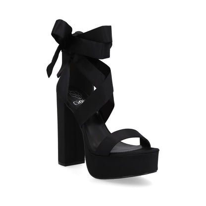 Sandalia Plataforma Negra Mujer 36201