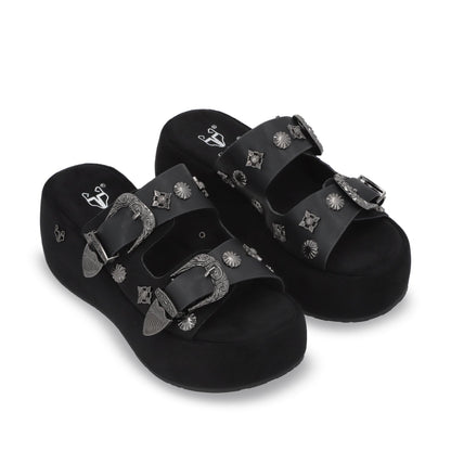 Sandalia Plataforma Negra Mujer 45825 - Gotta Mexico