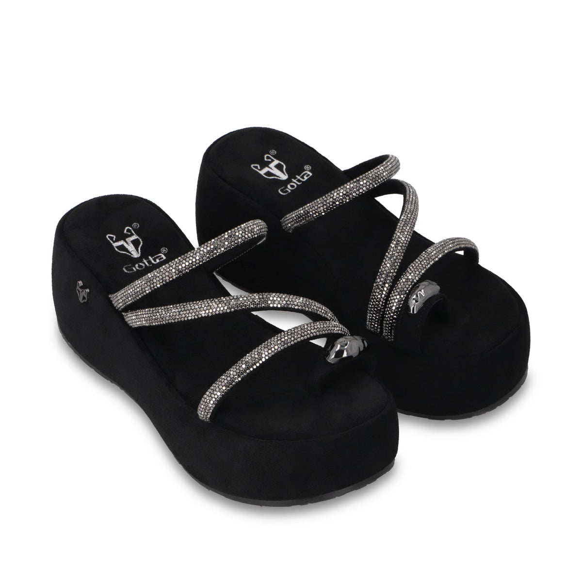 Sandalia Plataforma Negra Mujer 45826 - Gotta Mexico