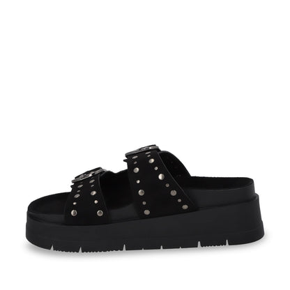 Sandalia Plataforma Negra Mujer 55230