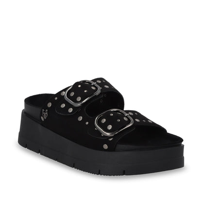 Sandalia Plataforma Negra Mujer 55230