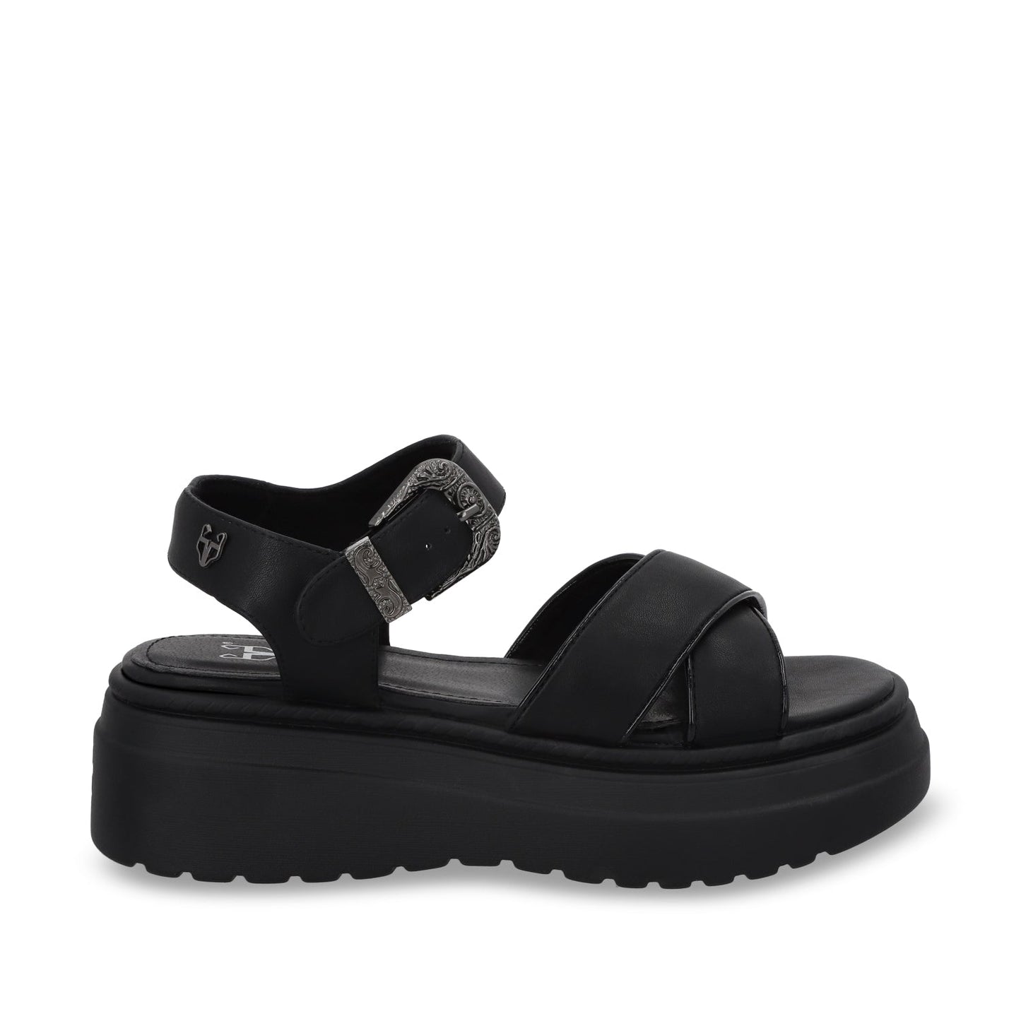 Sandalia Plataforma Negra Mujer 55923