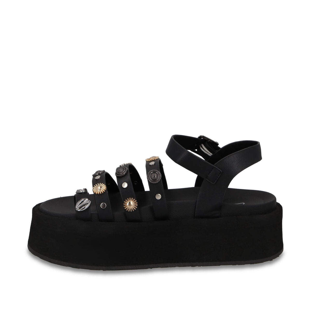 Sandalia Plataforma Negra Mujer 55943 - Gotta Mexico