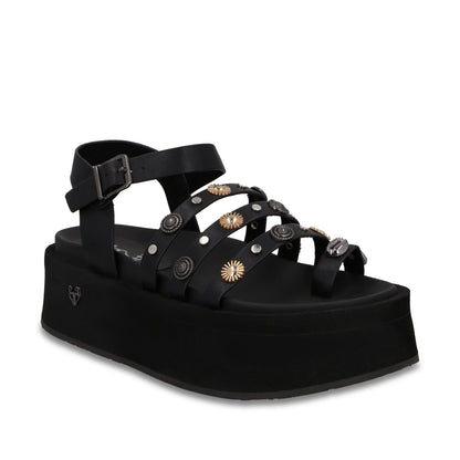 Sandalia Plataforma Negra Mujer 55943 - Gotta Mexico