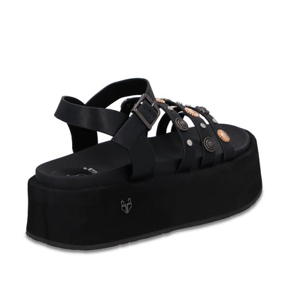 Sandalia Plataforma Negra Mujer 55943 - Gotta Mexico