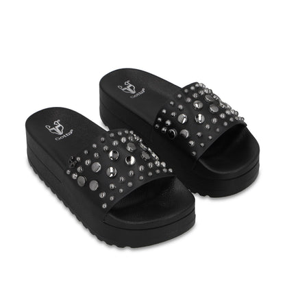 Sandalia Plataforma Negra Mujer 64020 - Gotta Mexico