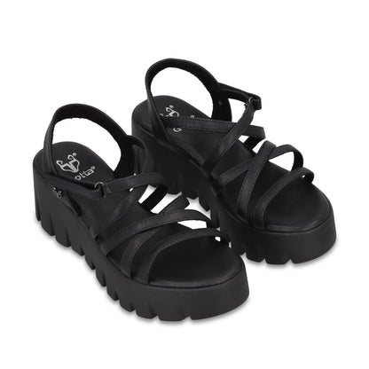 Sandalia Plataforma Negra Mujer 65940 - Gotta Mexico