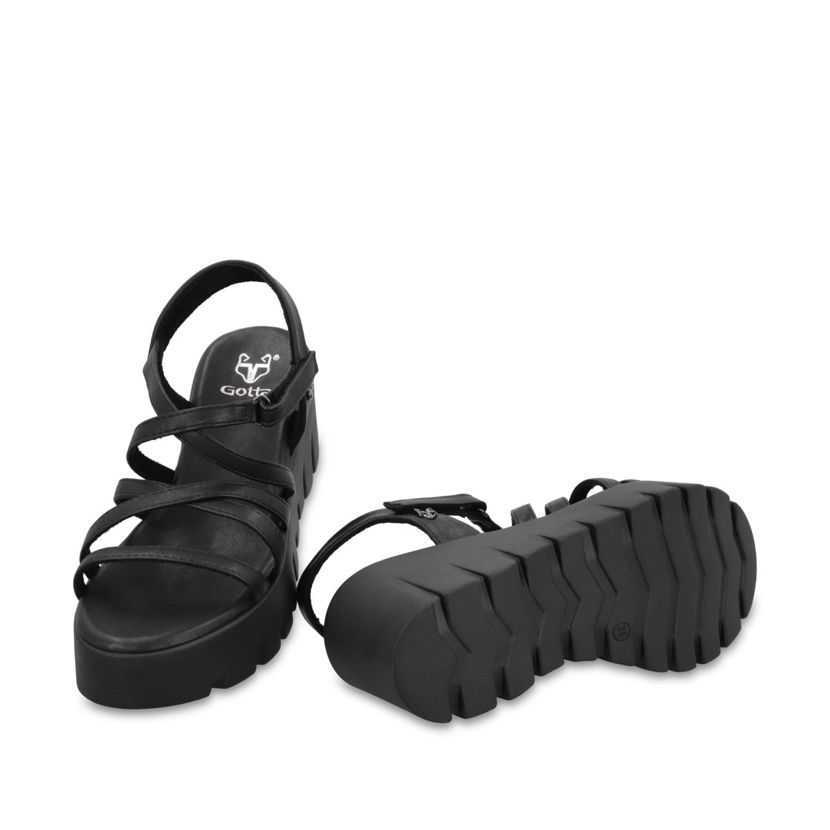 Sandalia Plataforma Negra Mujer 65940 - Gotta Mexico