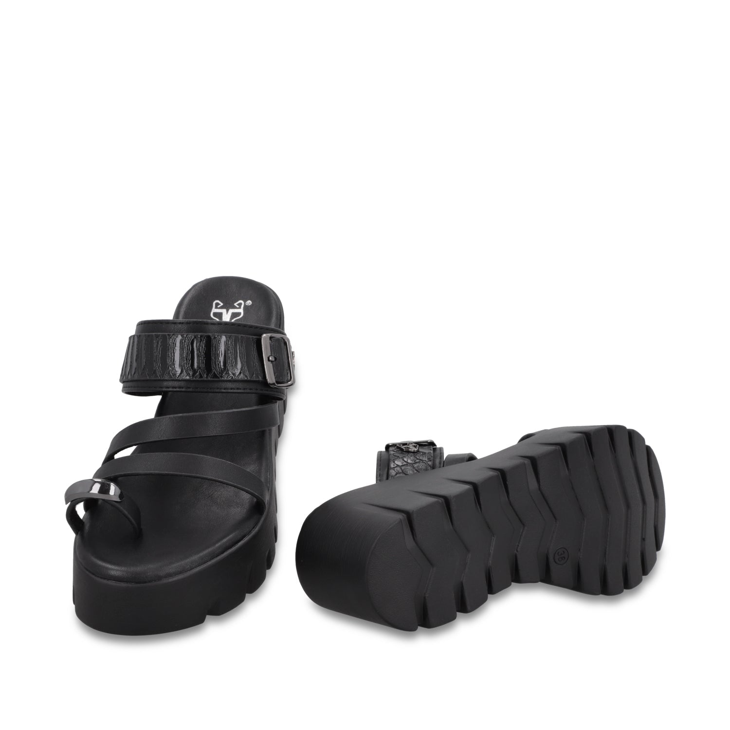 Sandalia Plataforma Negra Mujer 65941 - Gotta Mexico