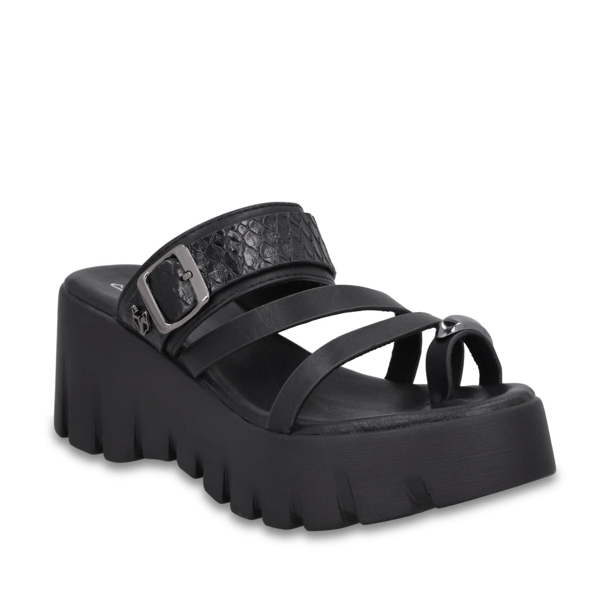 Sandalia Plataforma Negra Mujer 65941 - Gotta Mexico